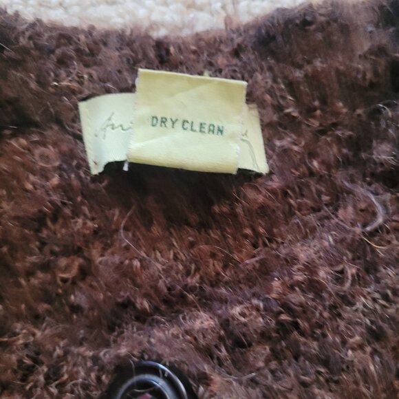 Vintage Antropologie Sweater Size Medium Cardigan Mohair Wool  Cropped Y2K Fuzzy - Picture 6 of 10